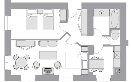 Chateau des Gpipieres - Appartement - plattegrond